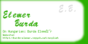 elemer burda business card